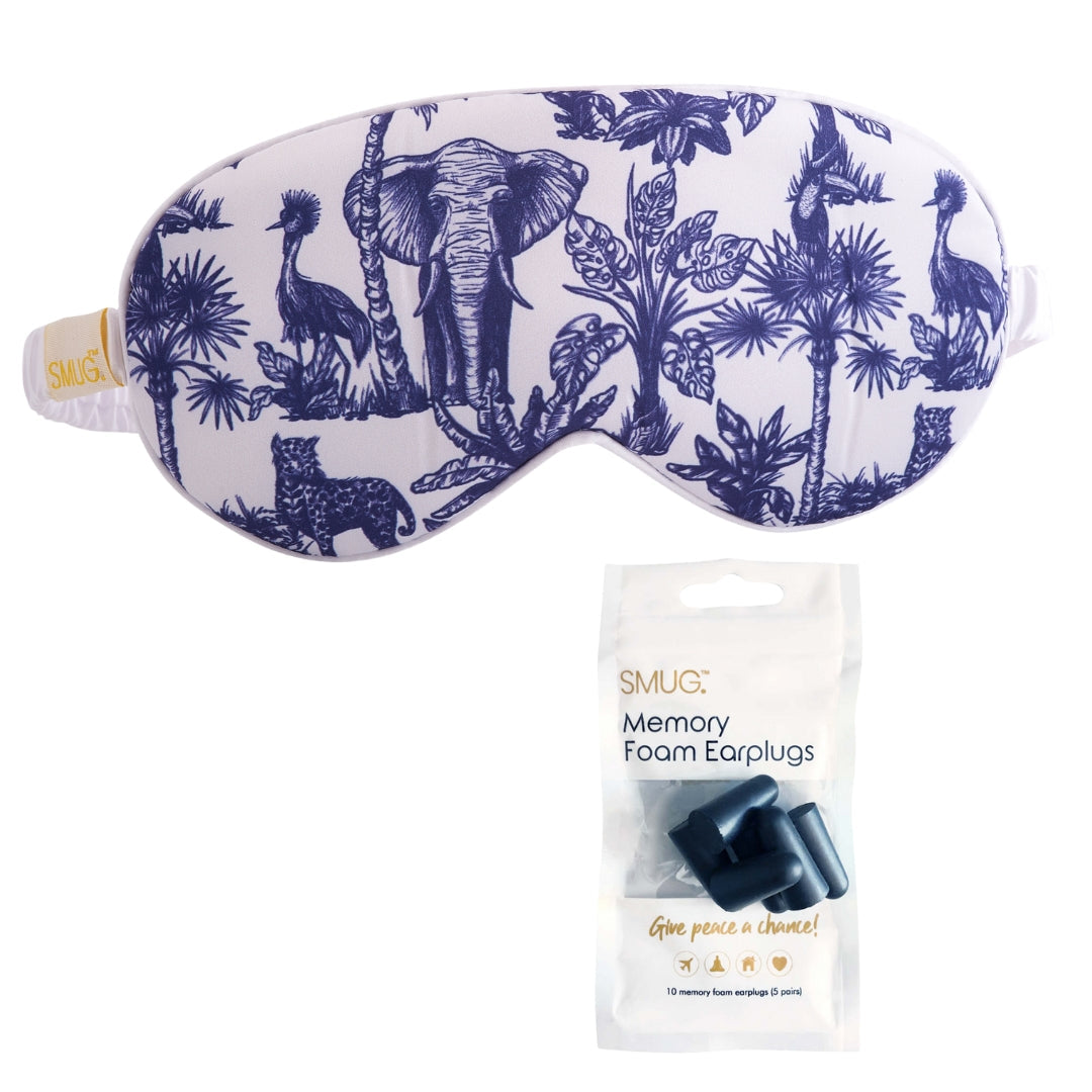 Satin Sleep Mask - Elephant Print