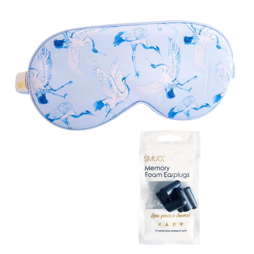 Satin Sleep Mask - Cranes Print