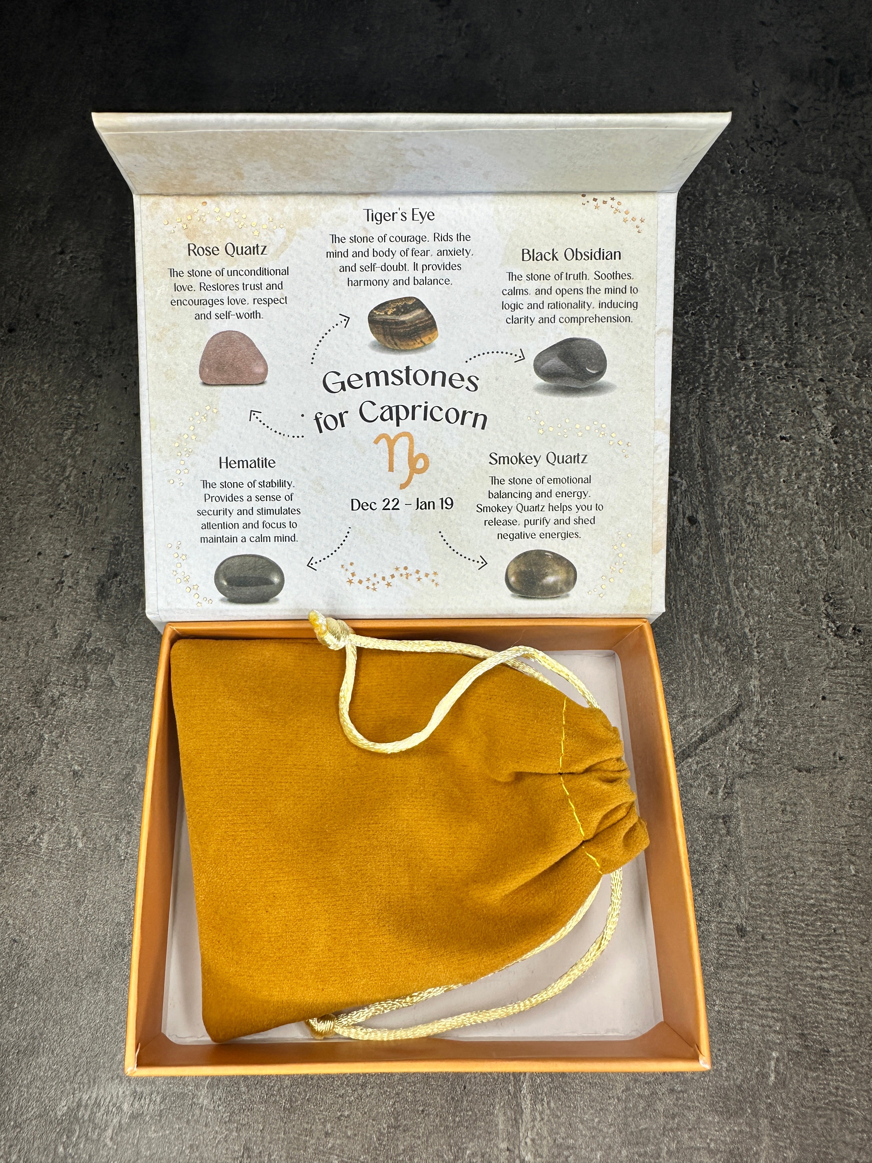 Capricorn crystal tumblestone gift set - Bundle