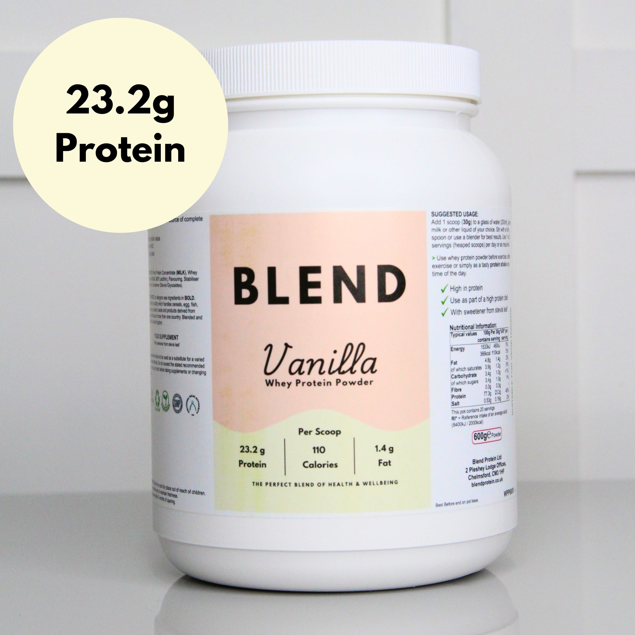 Organic Whey Protein Powder - Vanilla Flavour