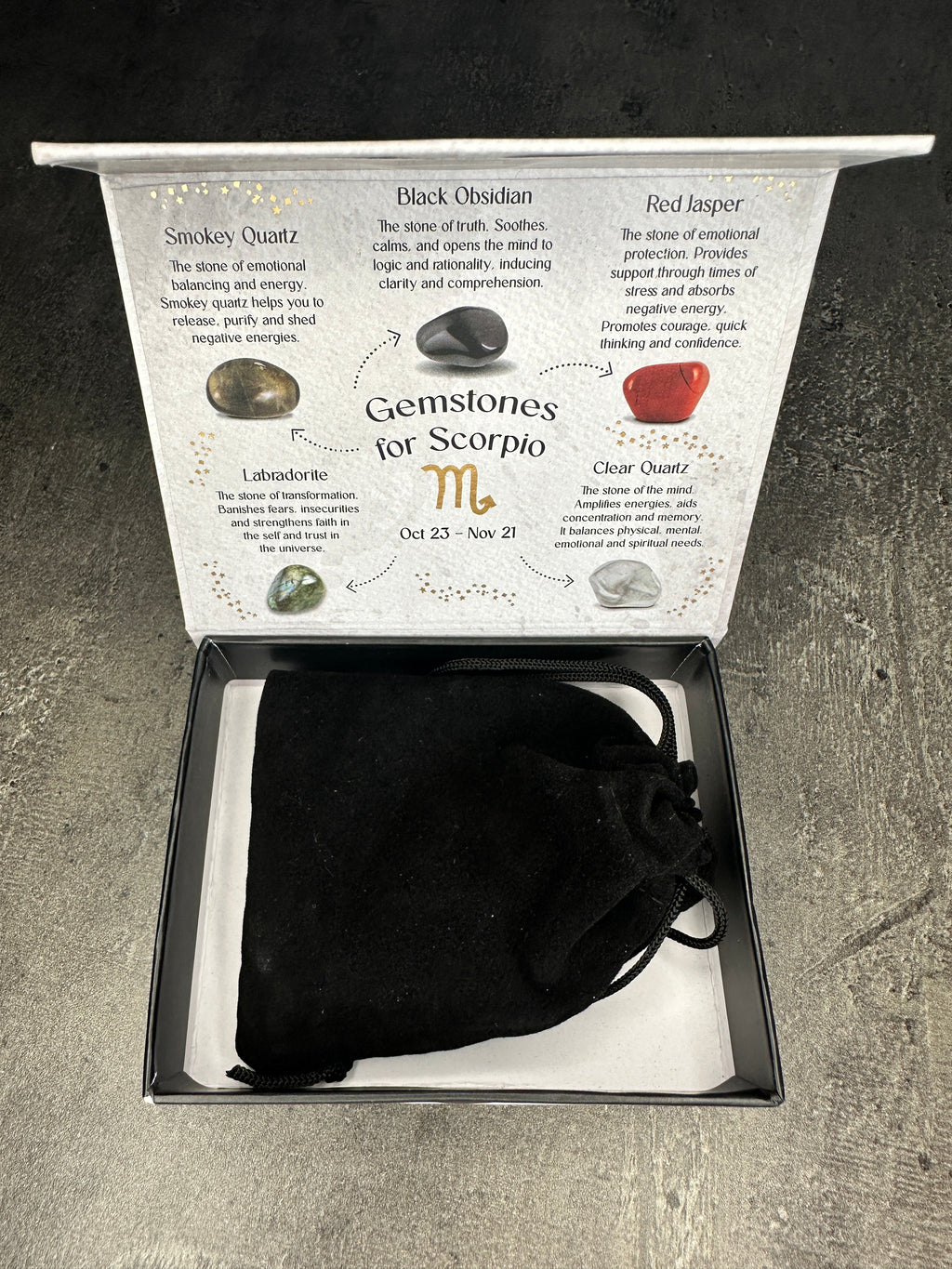 Scorpio crystal tumblestone gift set - Bundle