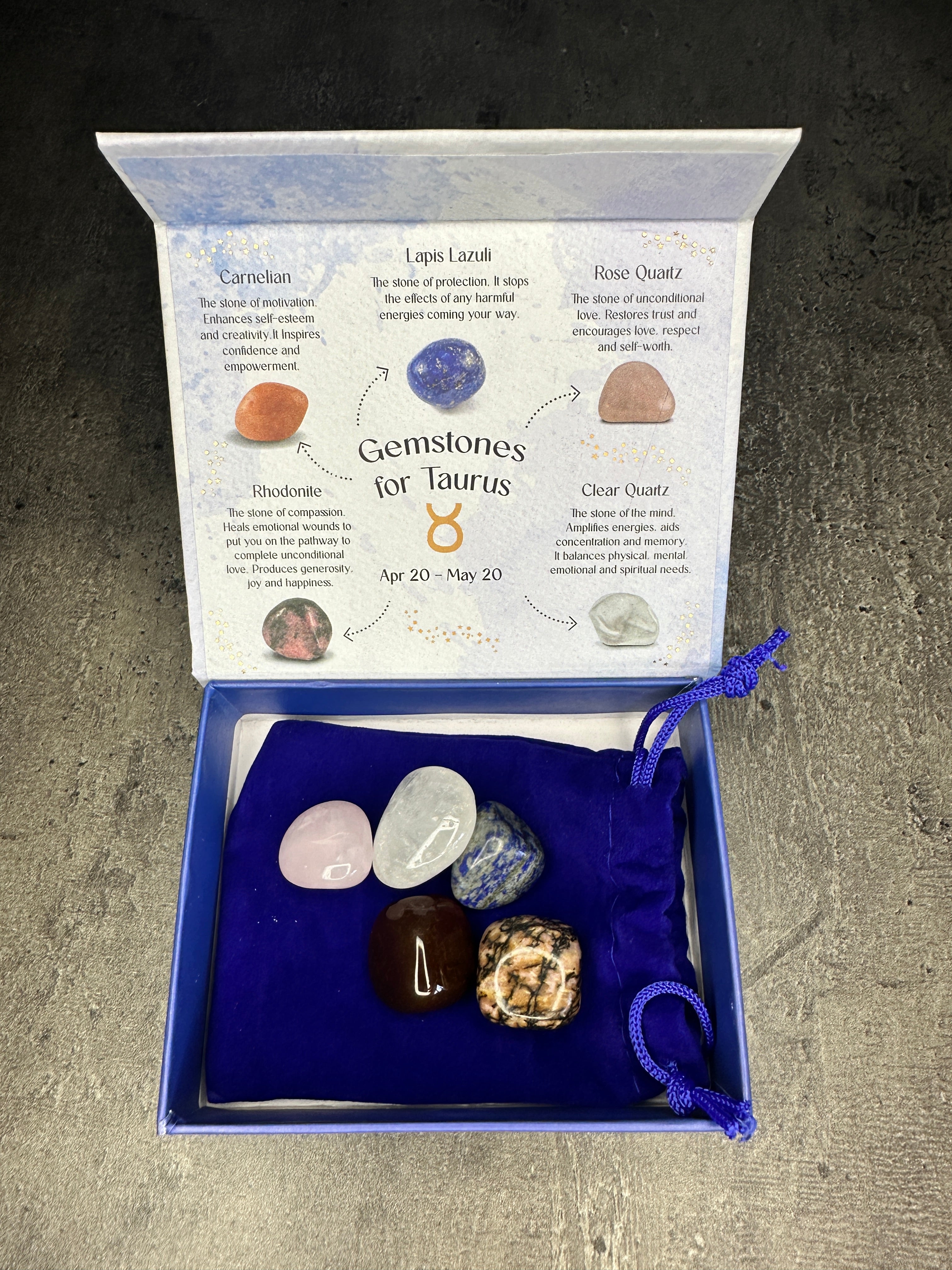 Taurus crystal tumblestone gift set - Bundle