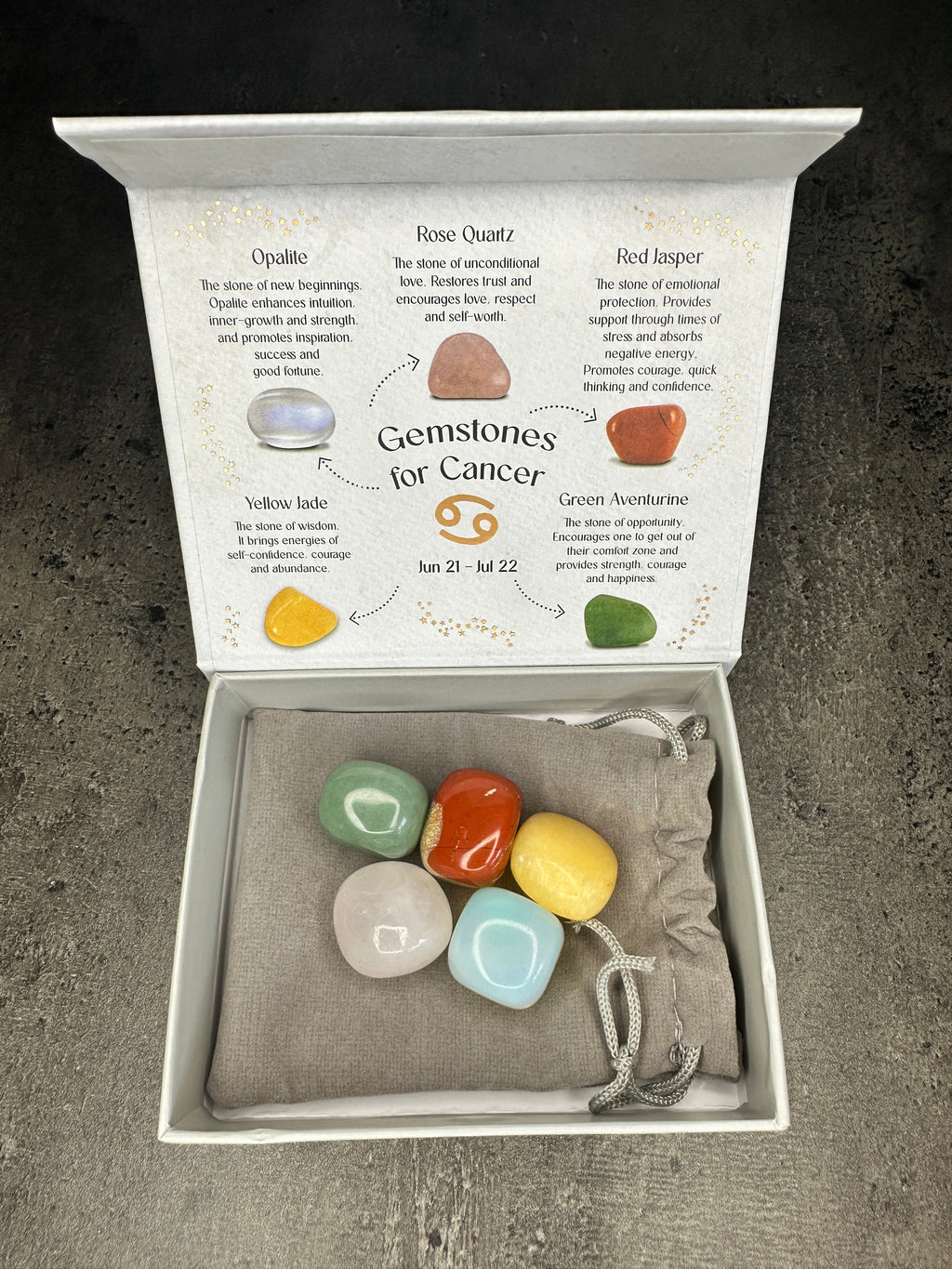 Cancer crystal tumblestone gift set - Bundle