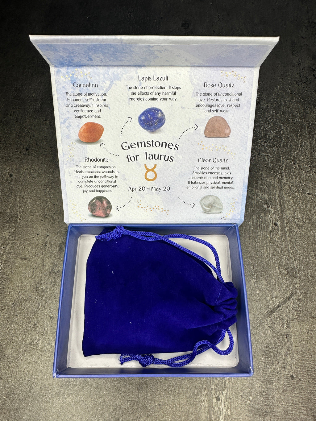 Taurus crystal tumblestone gift set - Bundle