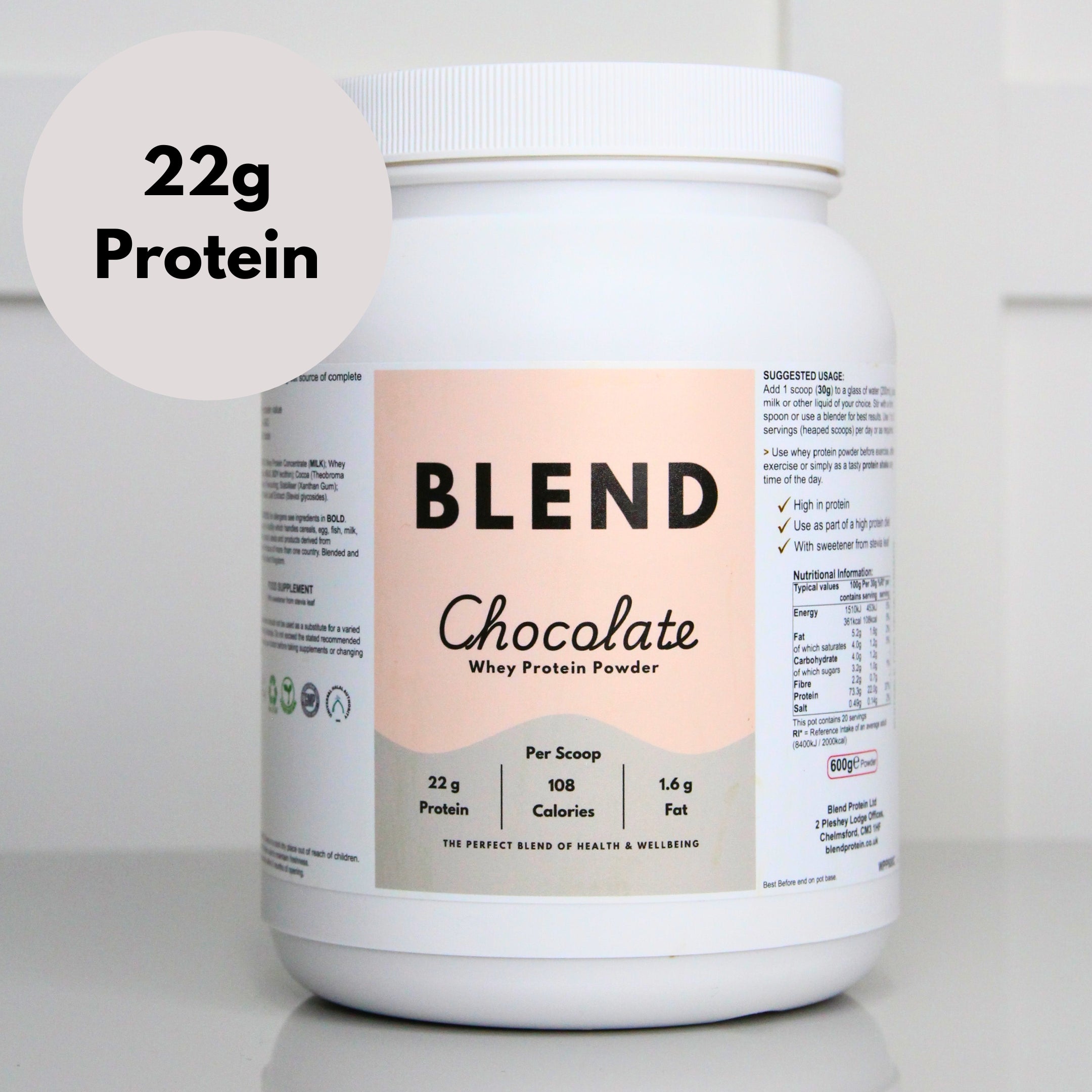 Organic Whey Protein Powder - Chocolate Flavour