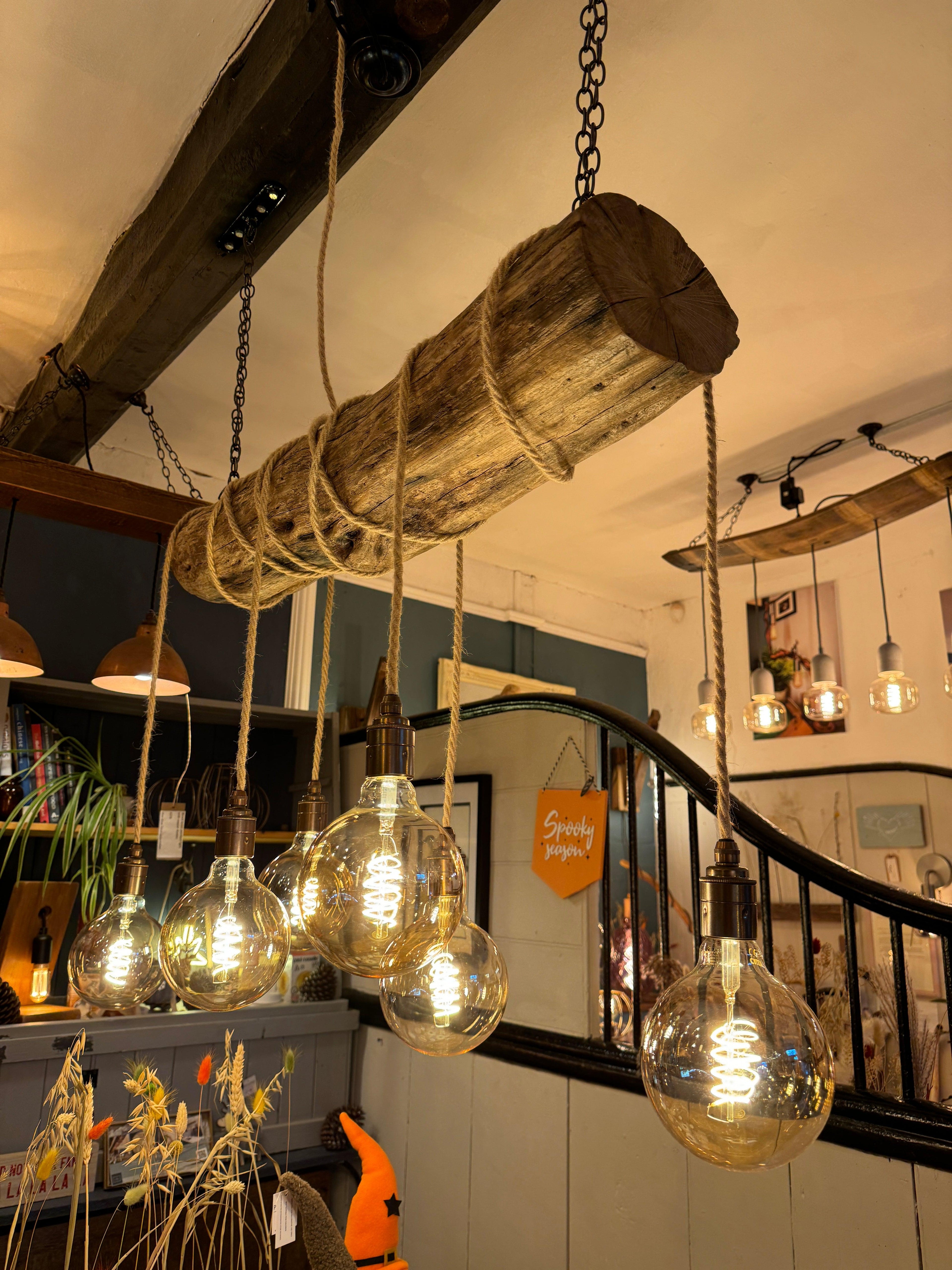 Rustic Oak Wrap Around Chandelier