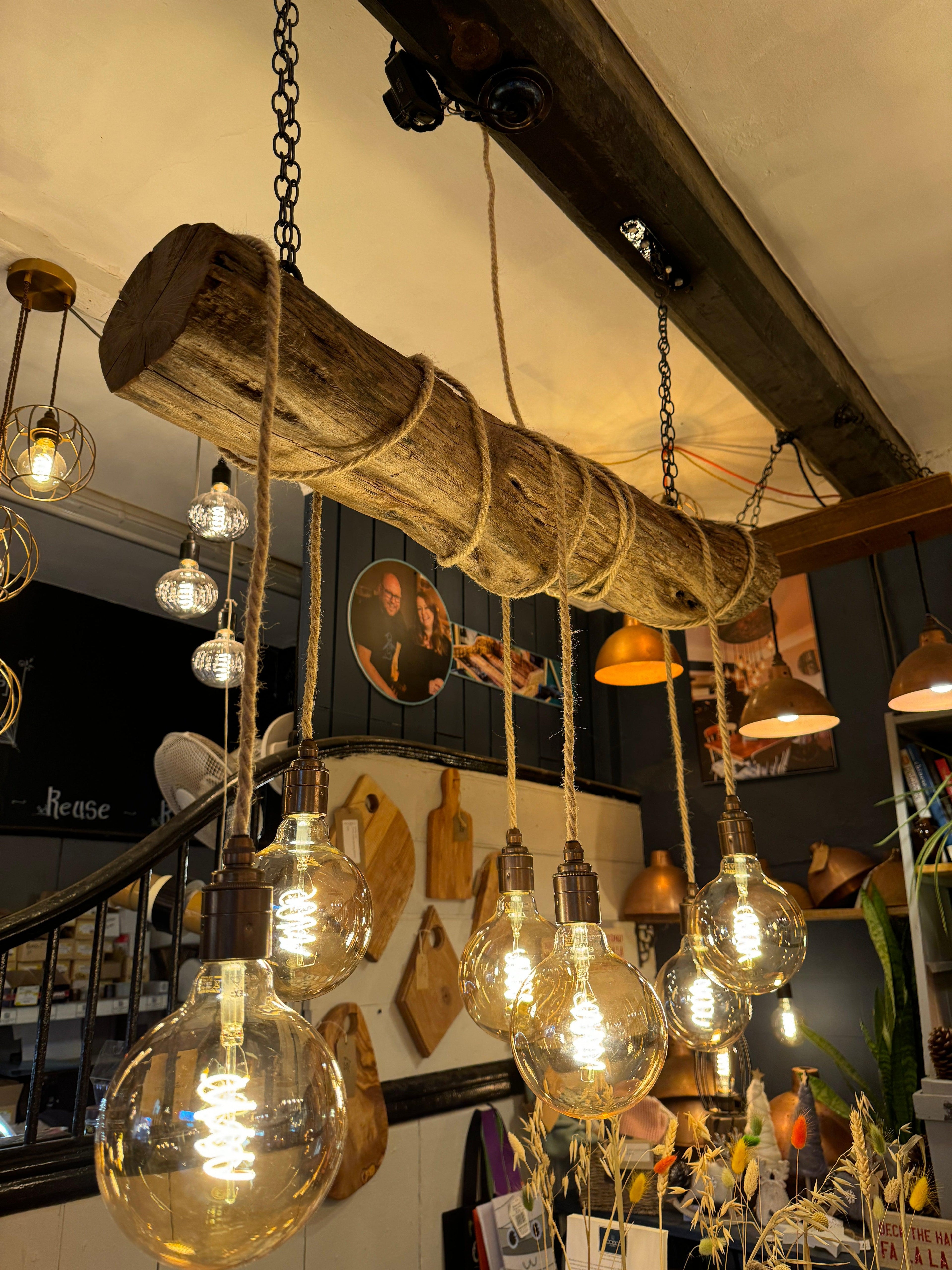 Rustic Oak Wrap Around Chandelier