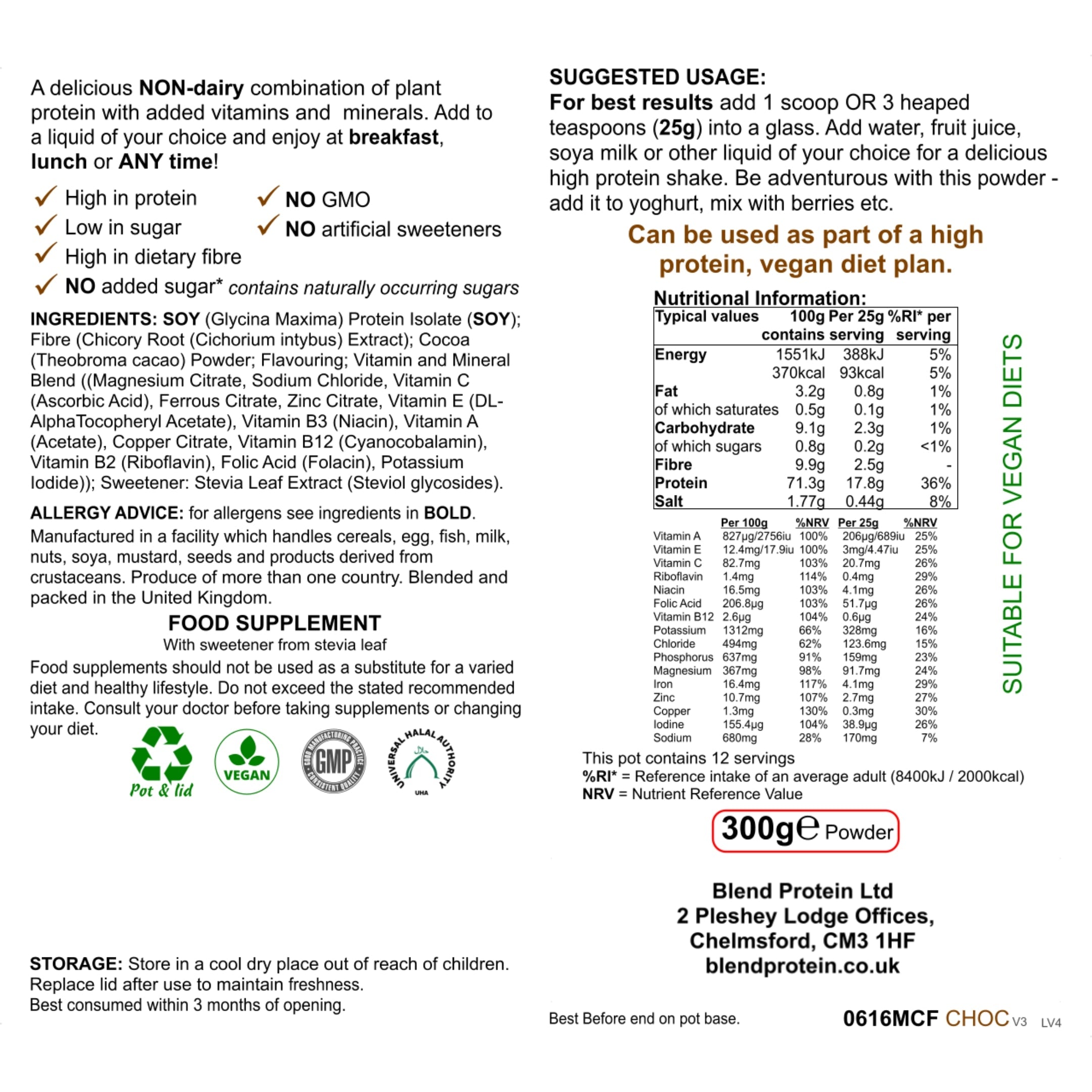 Organic Slim Protein Mealshake - Chocolate Flavour