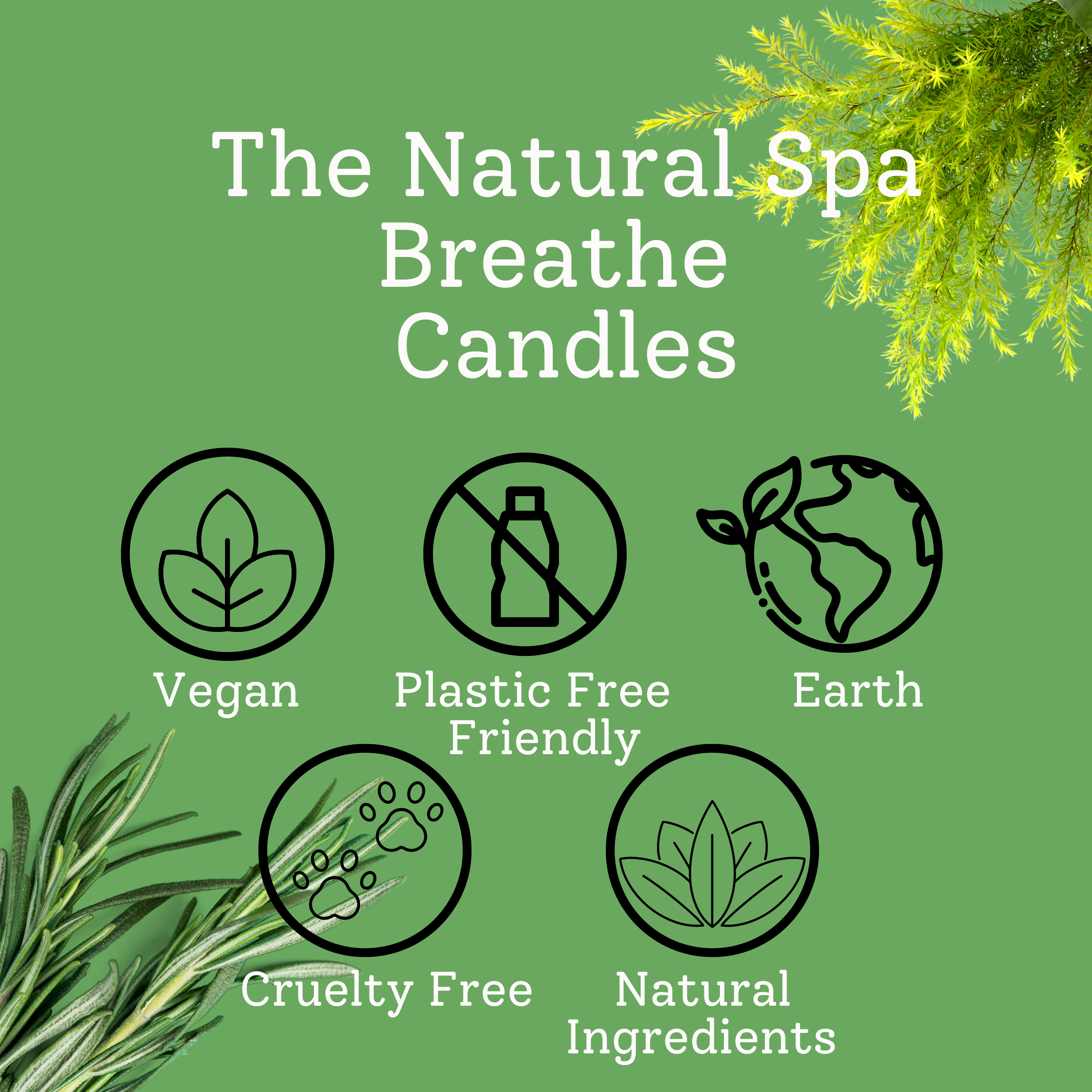 Breathe hand poured coconut wax candle - 2 size options