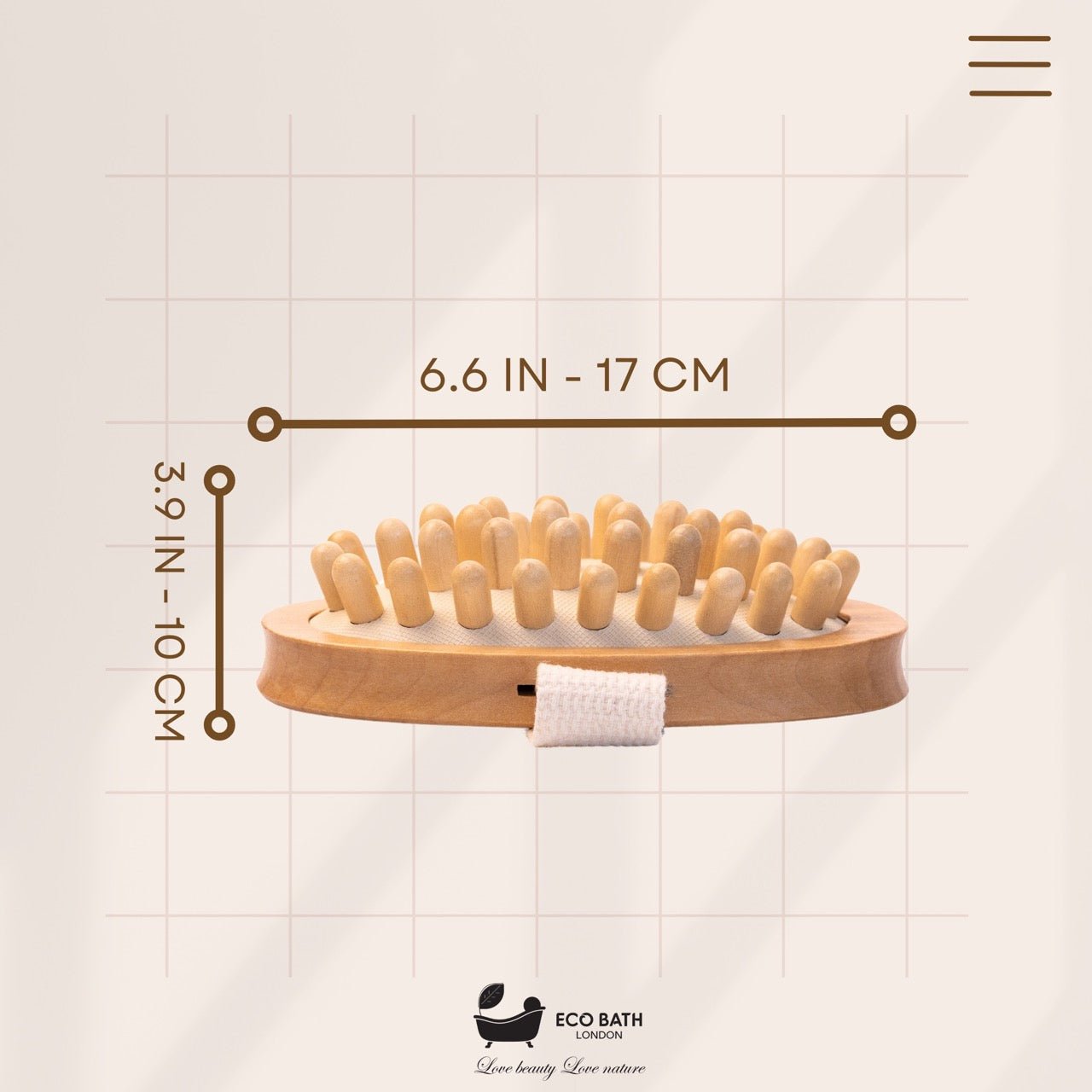 Eco Bath London Cellulite Hand Brush - Effective Cellulite Remover and Massager for Smooth, Toned Skin