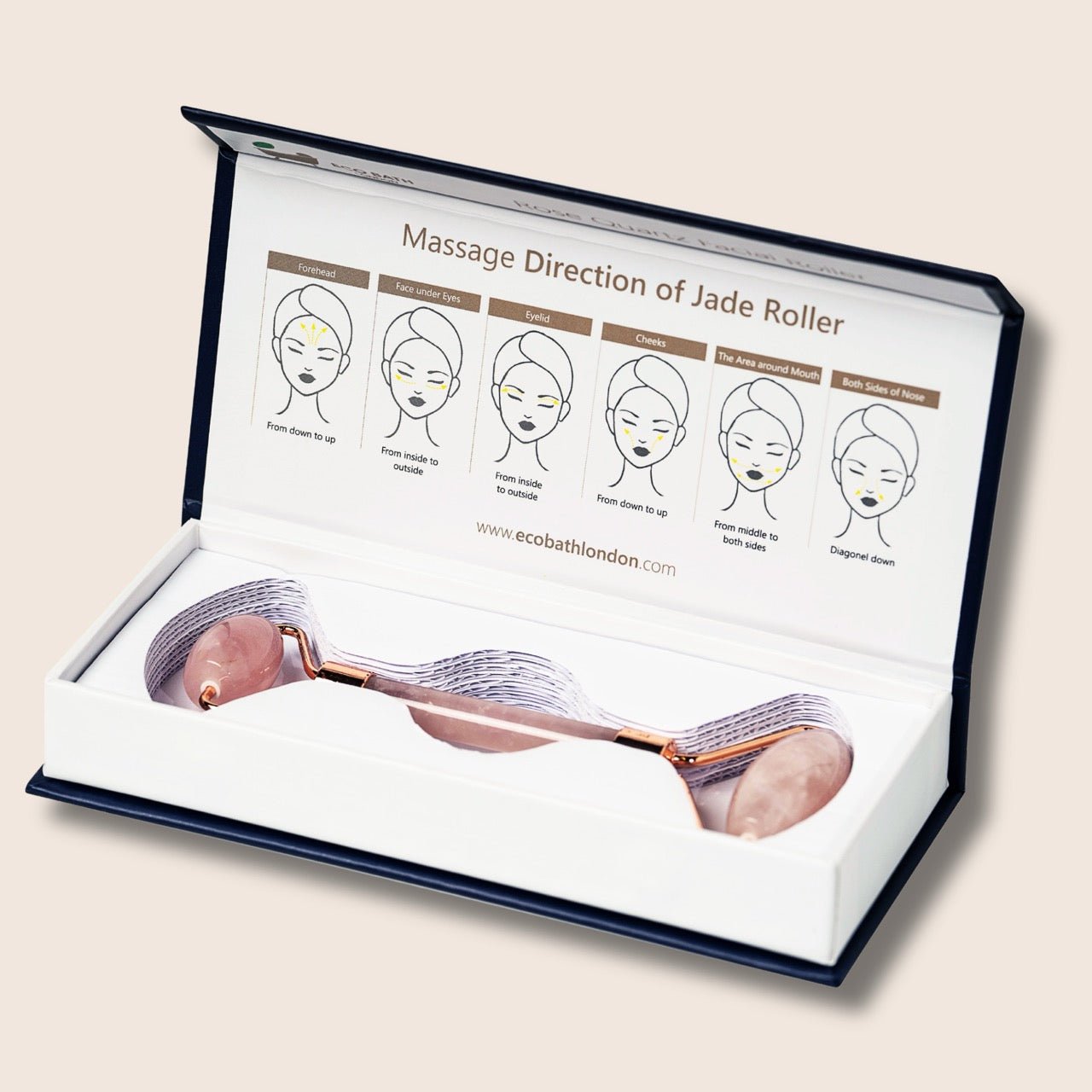 Eco Bath London Jade Face Roller - Rose Quartz