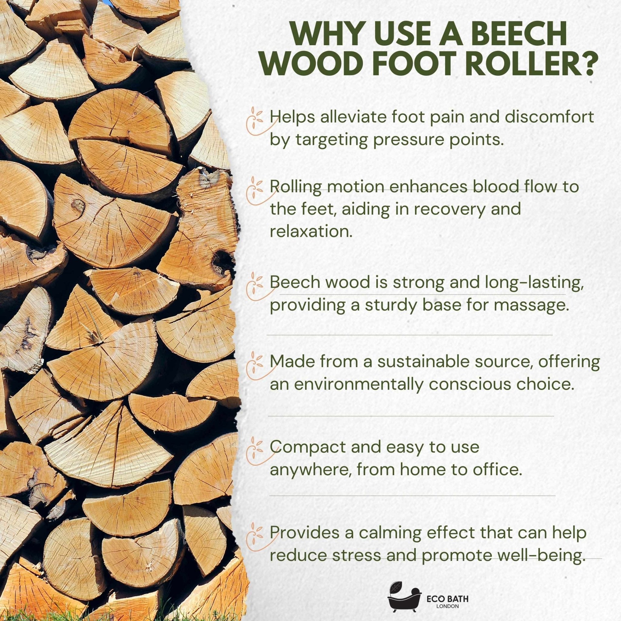 Eco Bath London Deluxe Massager - Natural Wooden Back Massager