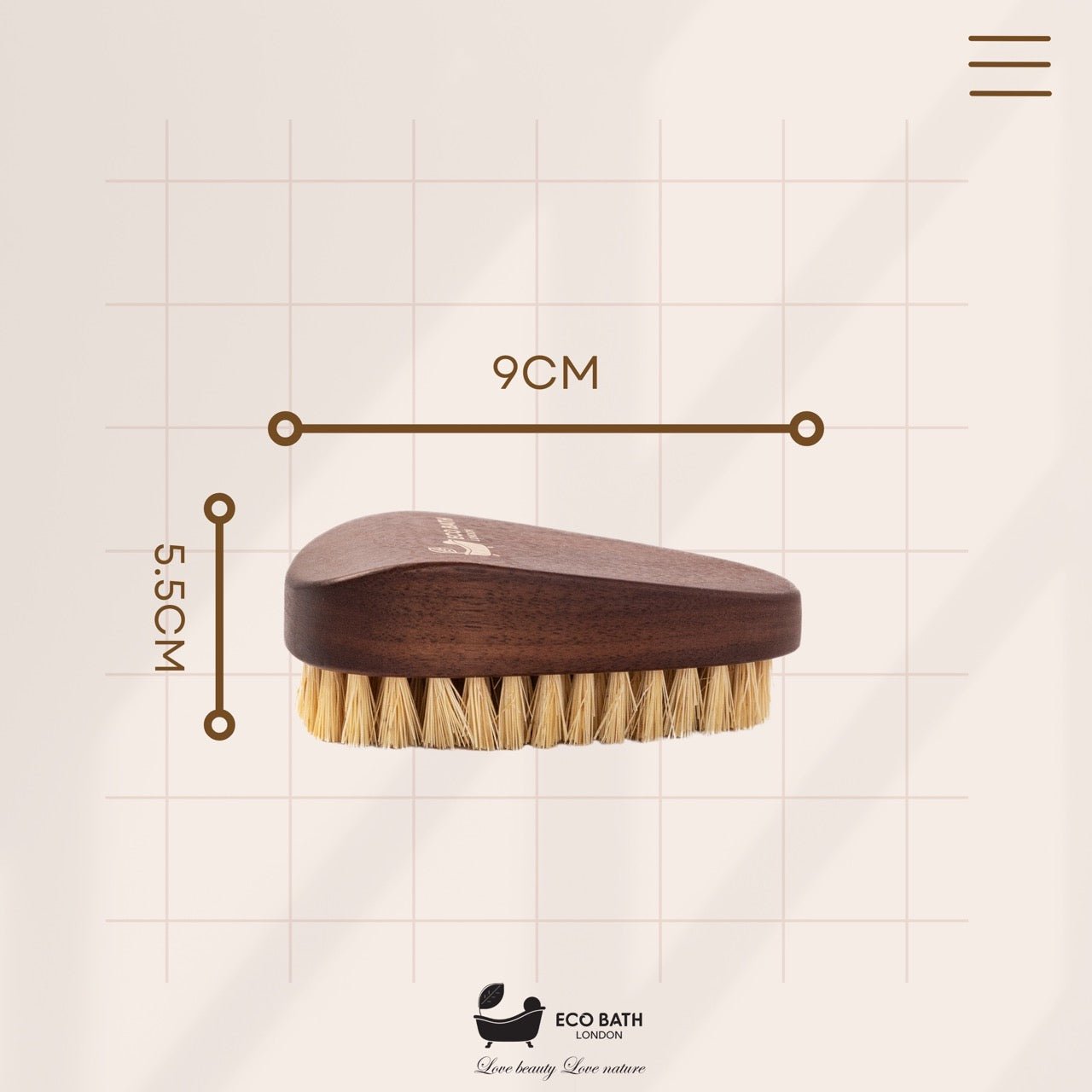 Eco Bath Natural Sisal Walnut Wood Nail Brush - Luxurious Design