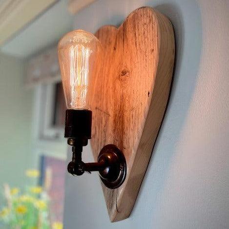 Rustic Love Heart Wall Light