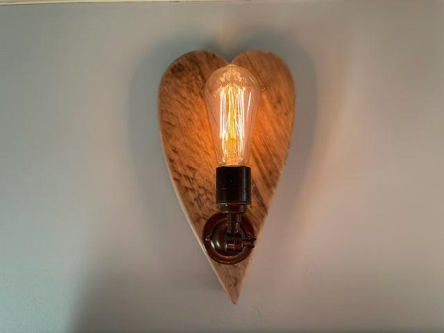 Rustic Love Heart Wall Light