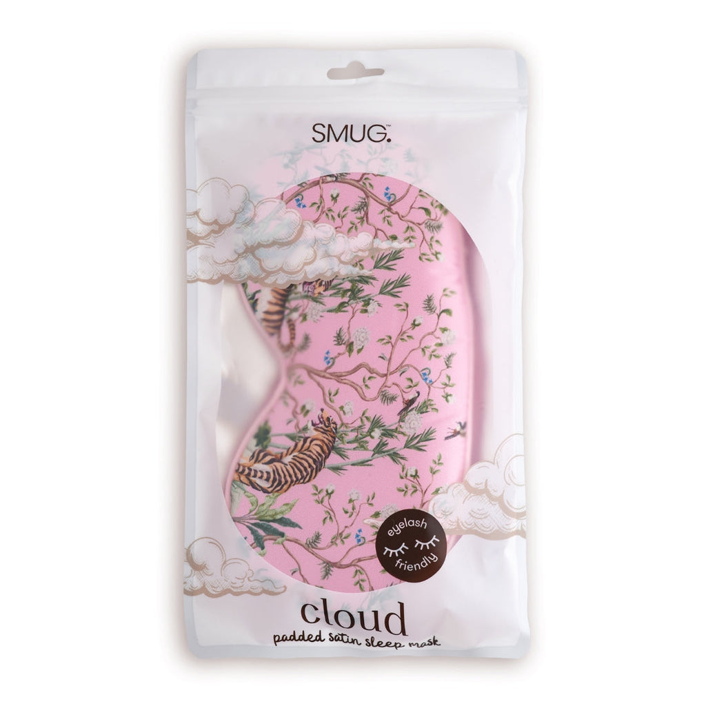 Cloud Padded Satin Sleep Mask - Tiger Print
