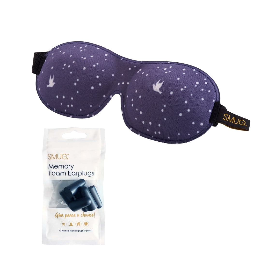 Contoured 3D Blackout Sleep Mask - Night Sky Print