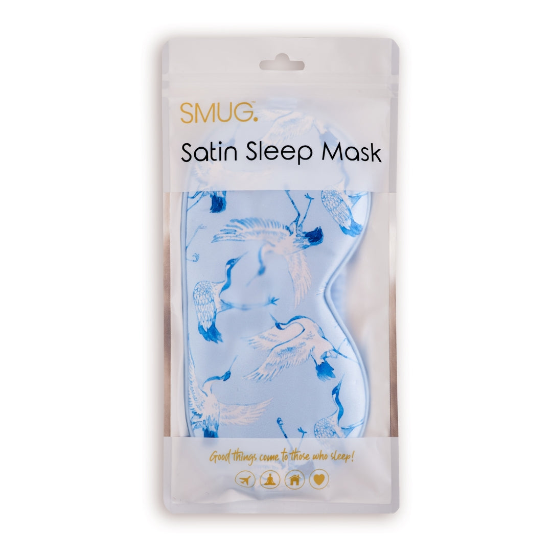 Satin Sleep Mask - Cranes Print