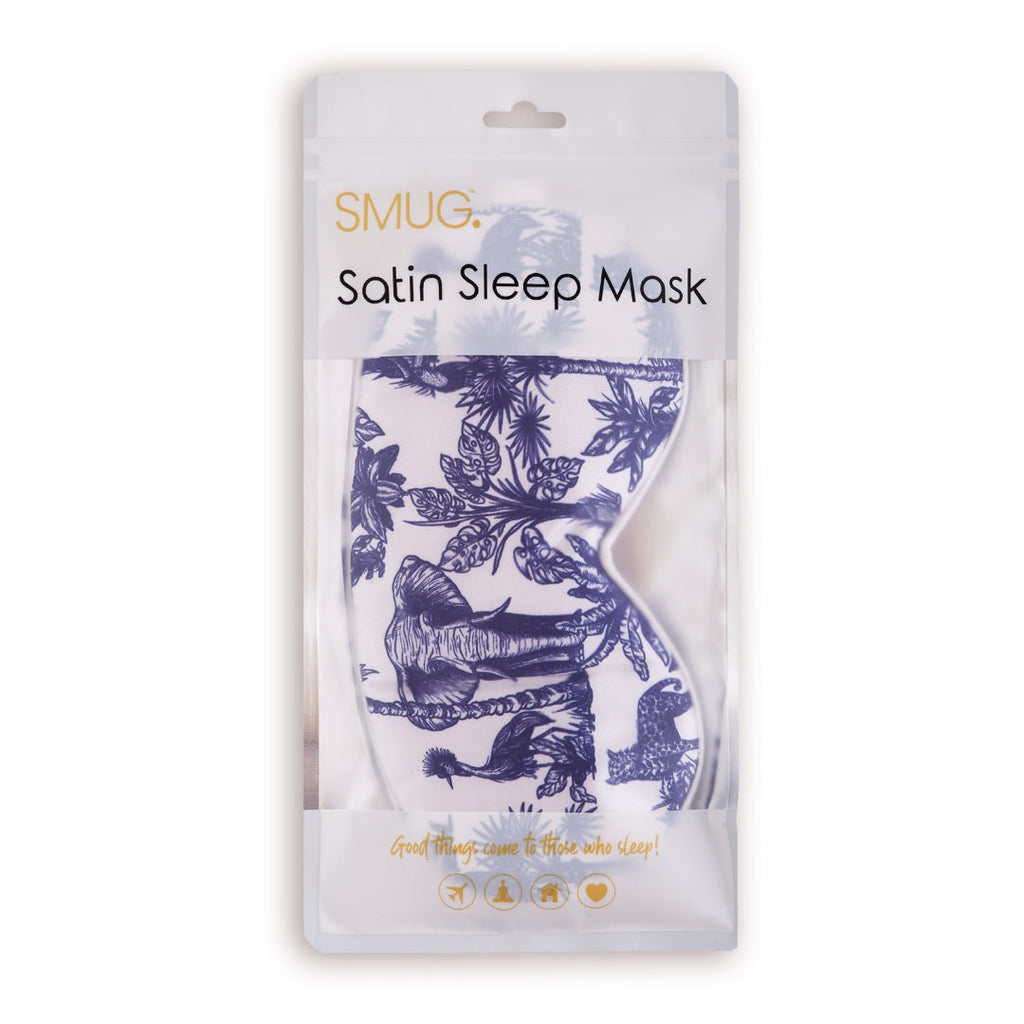 Satin Sleep Mask - Elephant Print