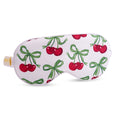 Satin Sleep Mask - White Cherries Print