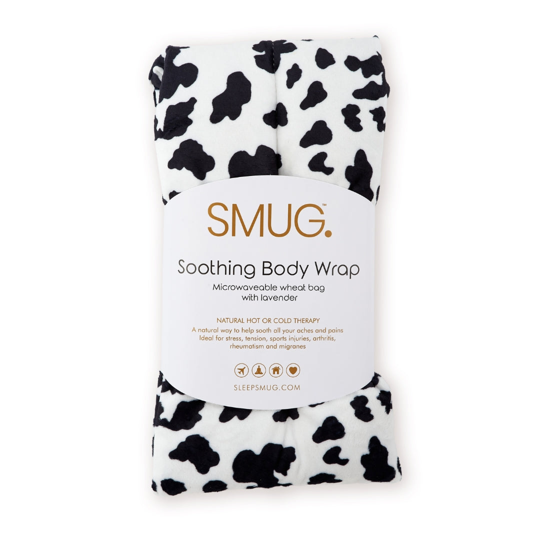 Soothing Body Wrap Wheat Bag Infused with Lavender Oil - Cow Print